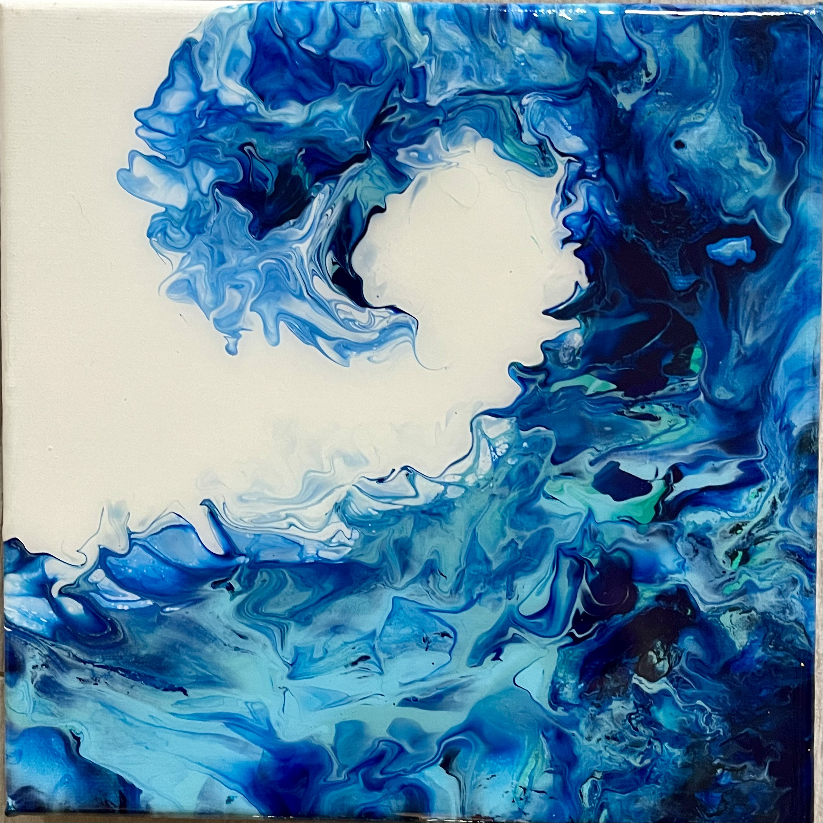 blue wave swirl art work