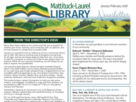 image of page 1 of the print newsletter for jan feb 2026