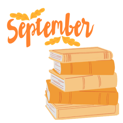 september and pile of books
