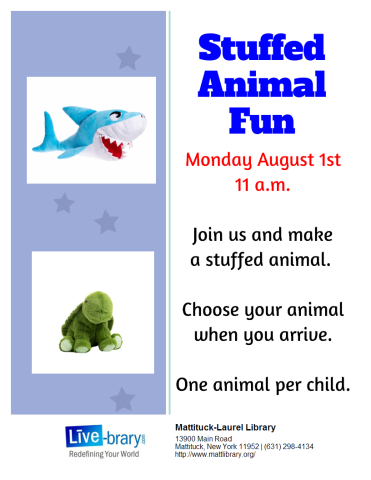 Must be a Mattituck-Laurel Library cardholder and have child with you.