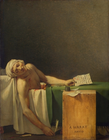 Marat dead in a tub.