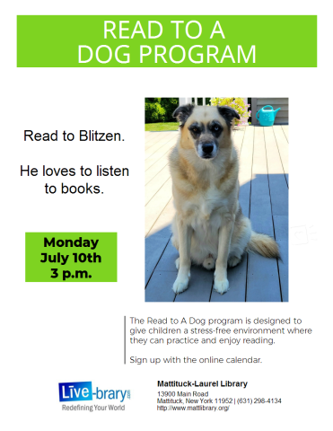 Read out loud to Blitzen for a 15 minute time frame.