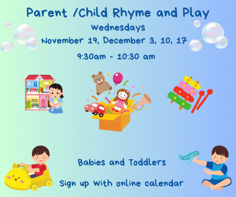 play time combined with puppets, songs and stories