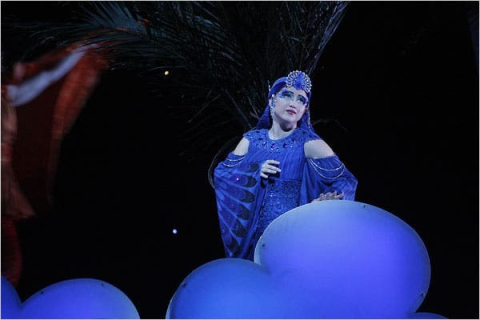 woman in bird costume