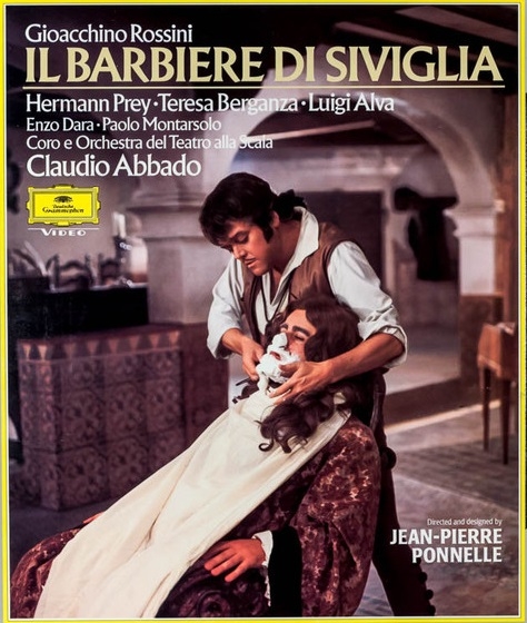 The Barber of Seville shaving a patron.