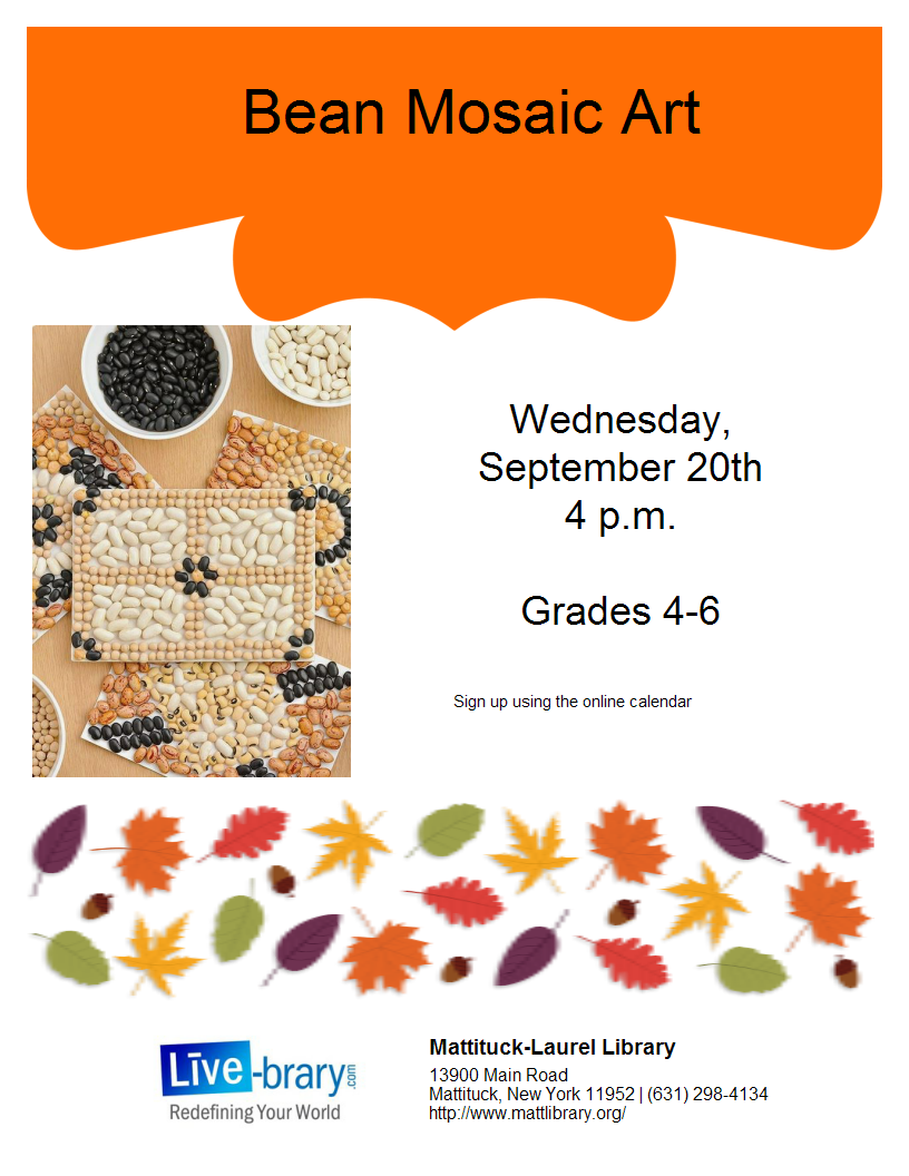Create a fall mosaic with beans.