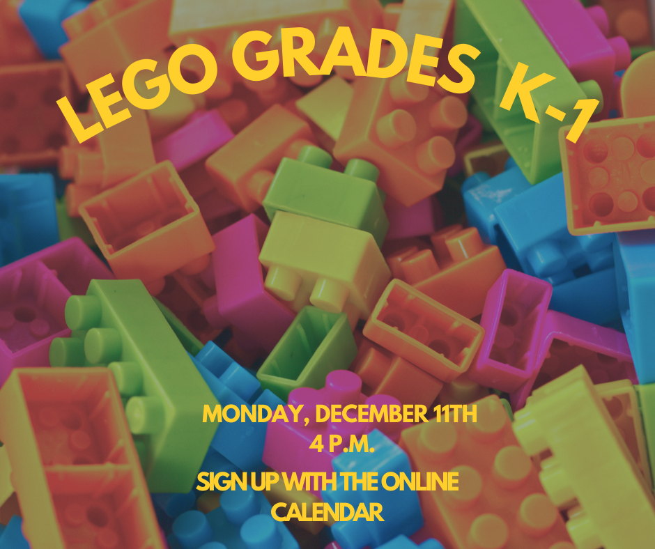 Join us and use library LEGO to create and see it displayed in the glass case!