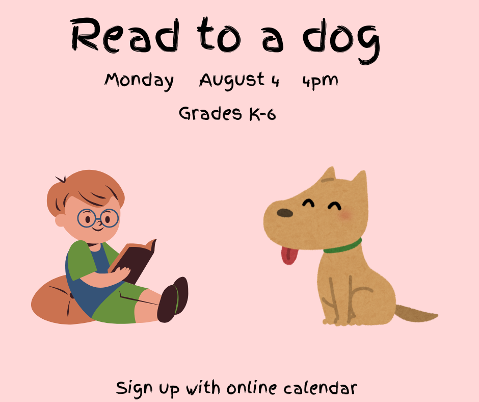 Come and read to Blitzen the therapy dog!
