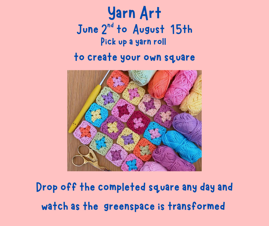 Help us color our world in the greenspace with yarn art
