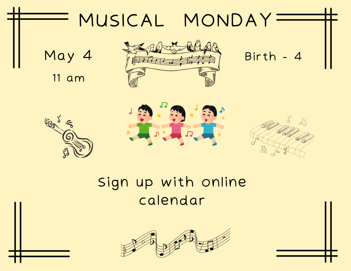 Music, singing and hands on instrument play 